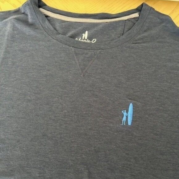 JOHNNIE-O FEATHERWEIGHT MENS GREY S/S T-SHIRT SIZE 3XL EMBROIDERED BLUE SURFER - Picture 3 of 12